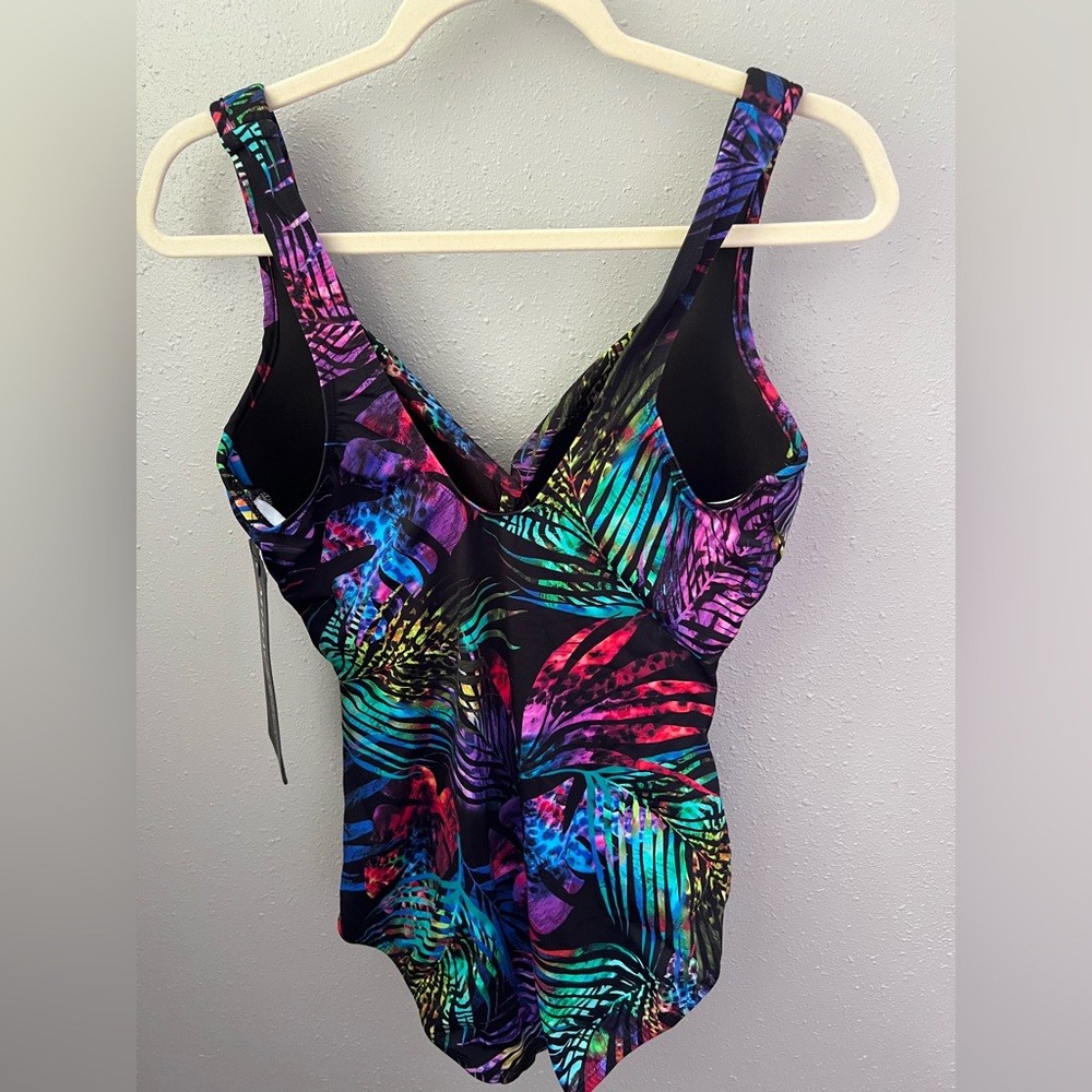 Miraclesuit Plus Size Revele One Piece In Tropicat Size 16W New - Picture 4 of 9